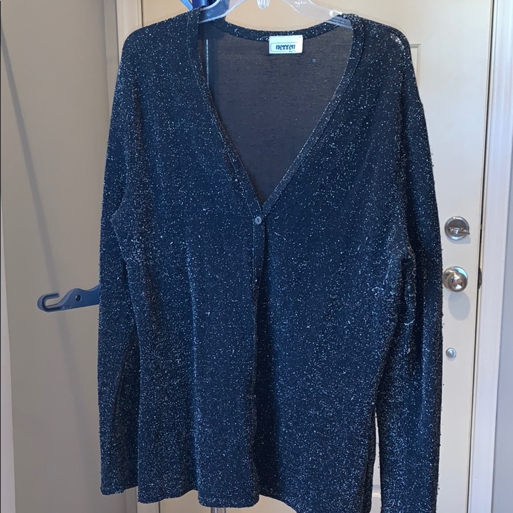 Black with silver metallic threading cardigan